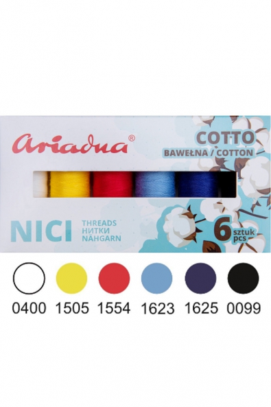  Sets of threads Cotton Eco SKY 80/170m 6 col.