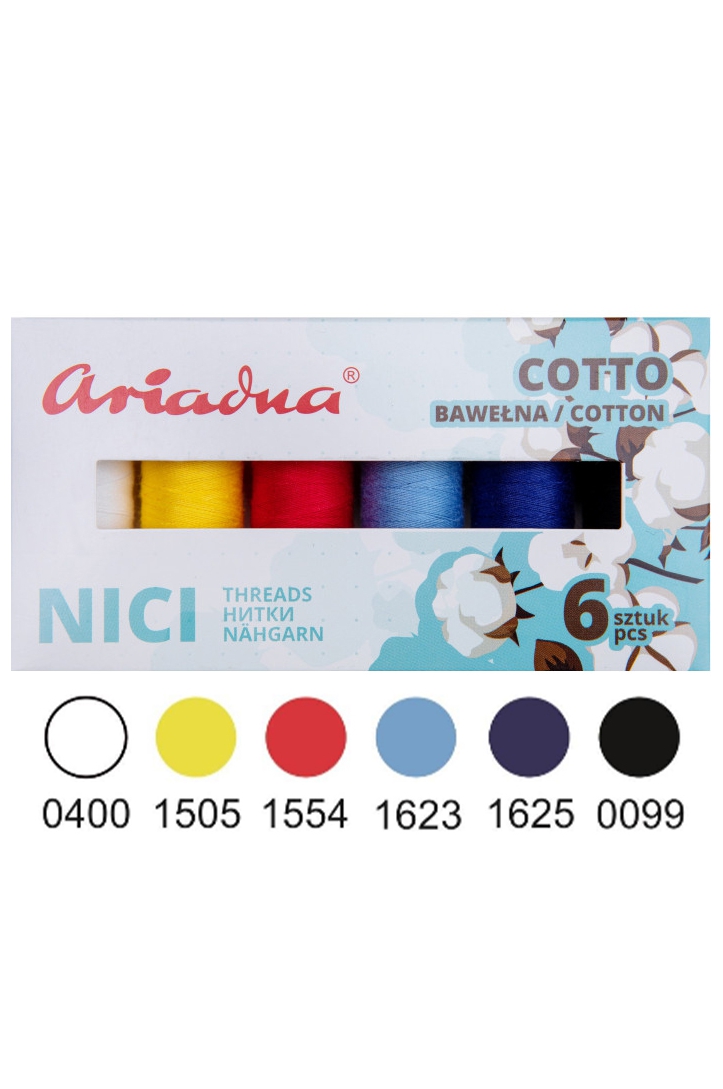 Zestaw Nici Cotton Eco Niebo 80/170m 6 kol.