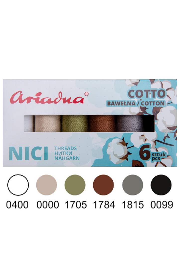 Zestaw Nici Cotton Eco Ziemia 80/170m 6 kol.