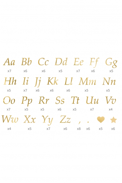 BUCHSTABEN AUFKLEBER GOLD