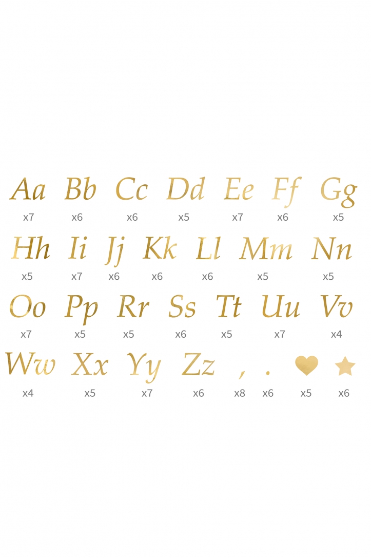 BUCHSTABEN AUFKLEBER GOLD