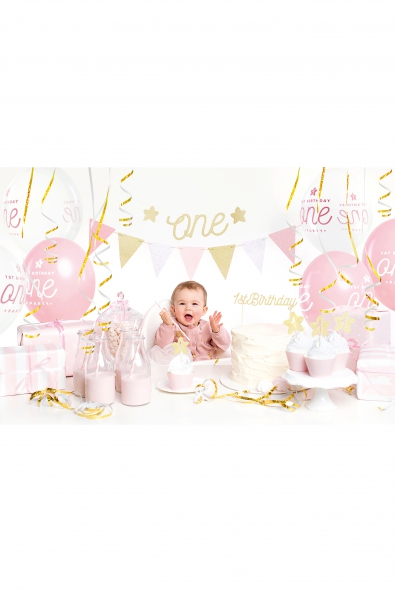  DECORATION SET "1ST BIRTHDAY" GOLD