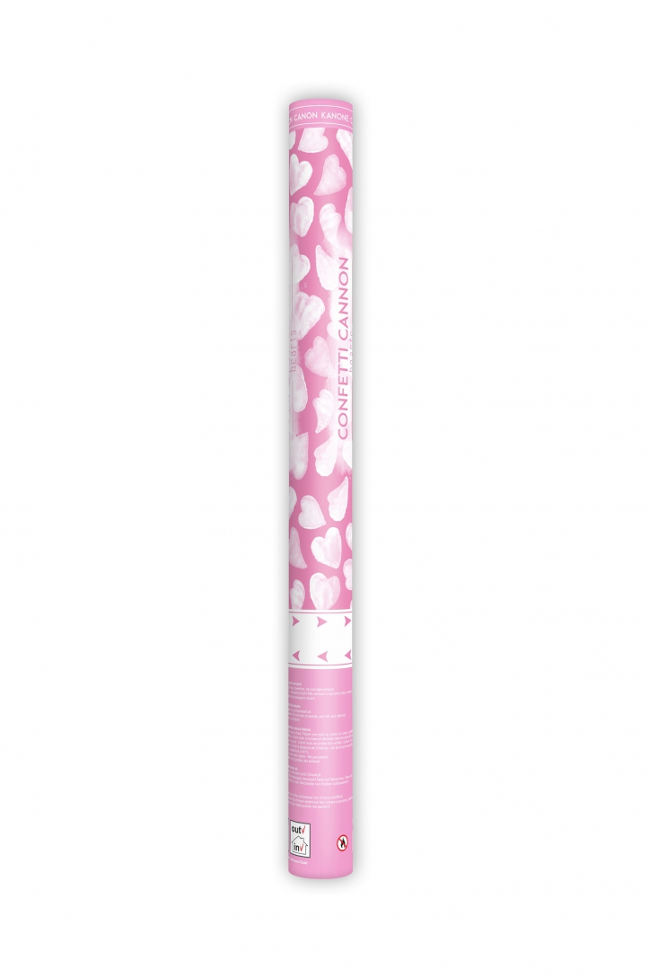 CONFETTI CANNON WITH WHITE HEARTS 60 CM