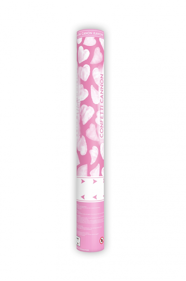 CONFETTI CANNON WITH WHITE HEARTS 40 CM