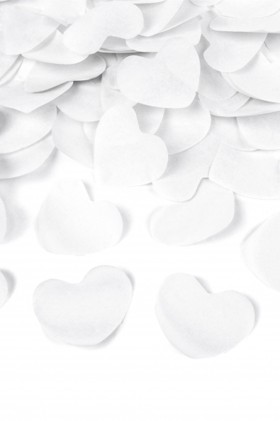 CONFETTI CANNON WITH WHITE HEARTS 40 CM