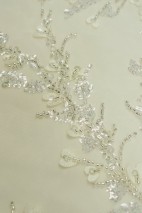 WEDDING LACE 12375 IVORY+ SILVER