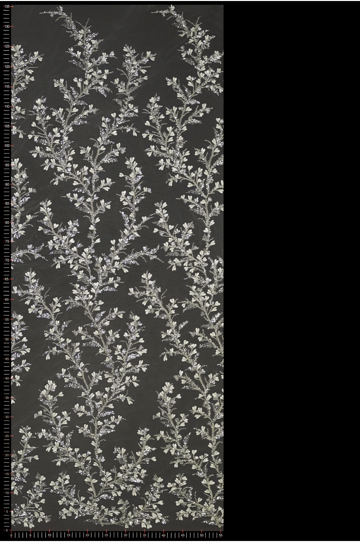 WEDDING LACE 12375 IVORY+ SILVER