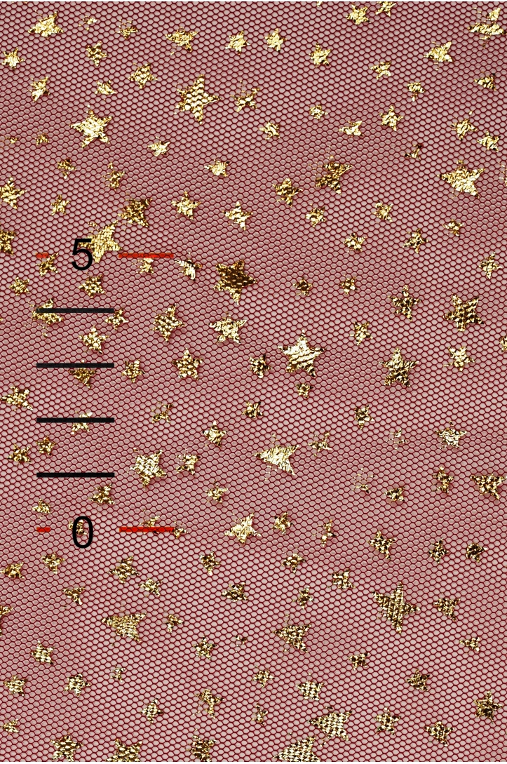 TIUL SUKIENKOWY T258 RED/GOLD
