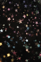 TULLE WITH STARS T2054 BLACK/RAINBOW