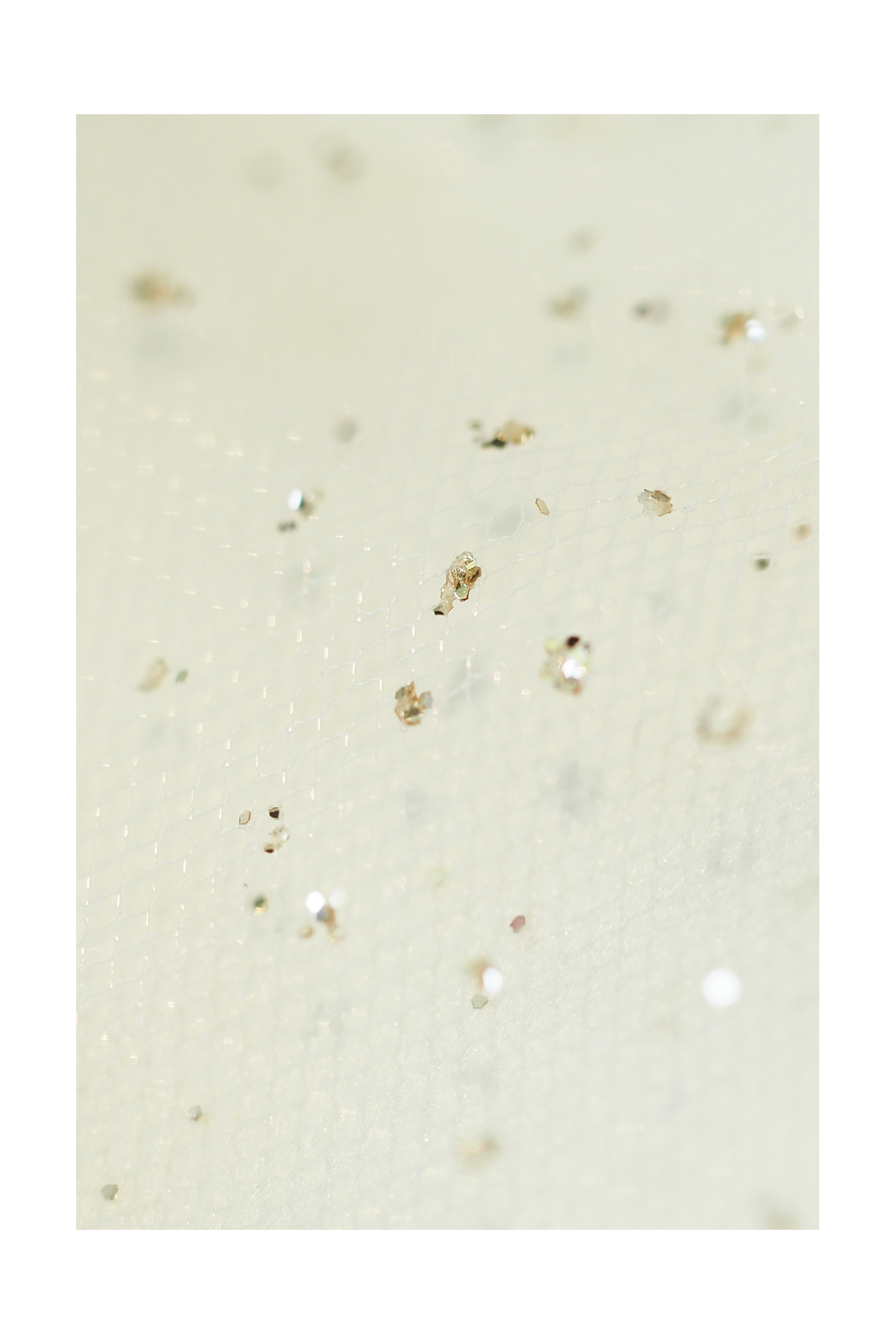 TÜLL MIT GLITZER LER1004 OFF WHITE/GOLD