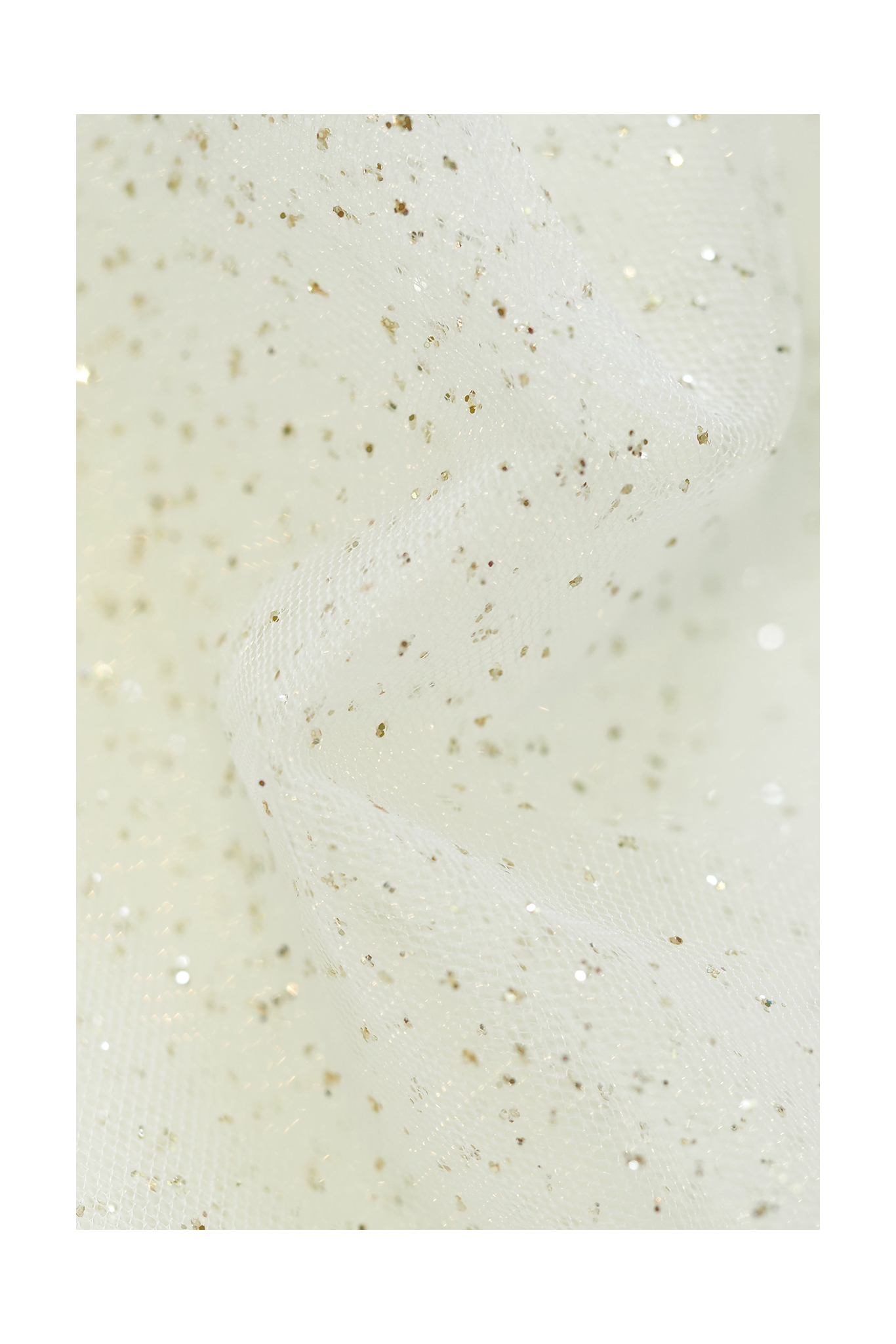 TULLE WITH GLITTER LER1004 OFF WHITE/GOLD