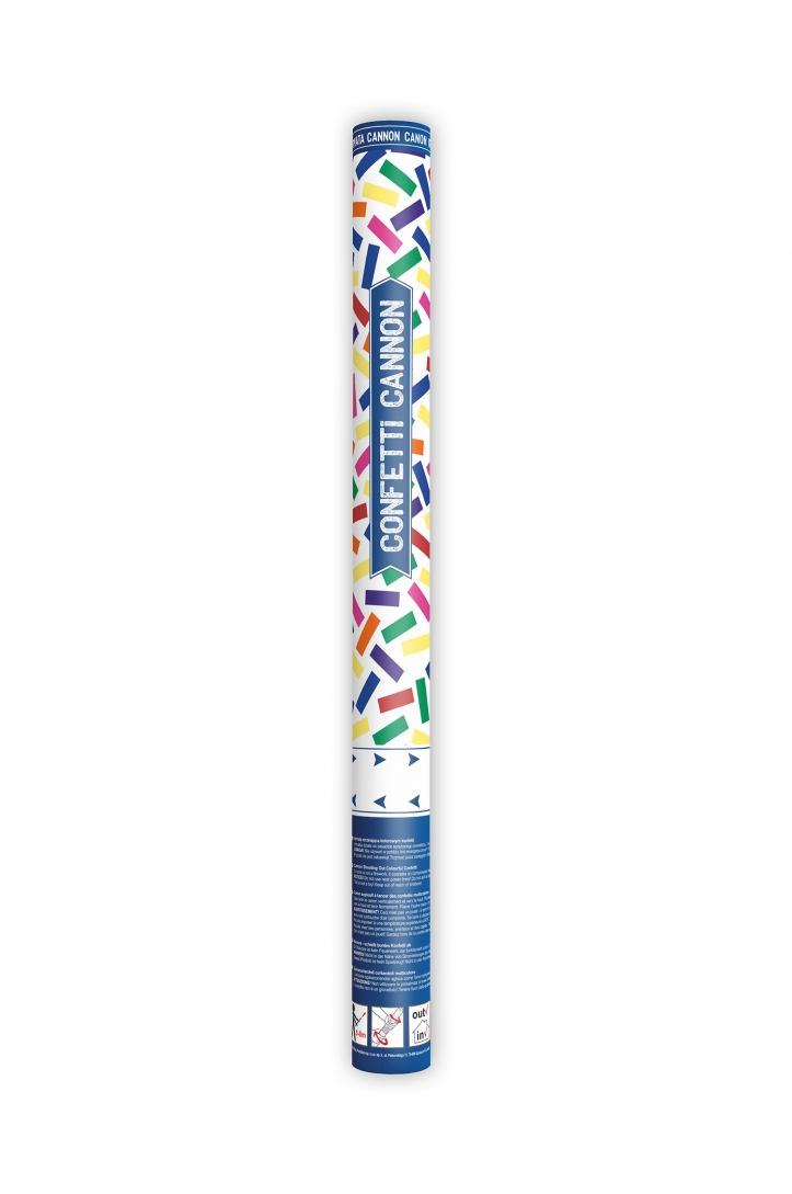 TUBA Z PAPIEROWYM KOLOROWYM KONFETTI MIX 60 CM
