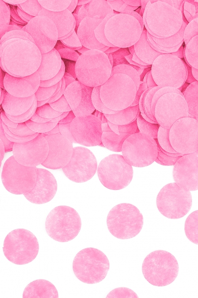 KONFETTIKANONE MIT SEIDENPAPIER-KREISEN IN ROSA 60 CM