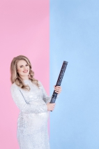 CONFETTI CANNON SHOOTING OUT PINK TISSUE PAPER CIRCLES 60 CM