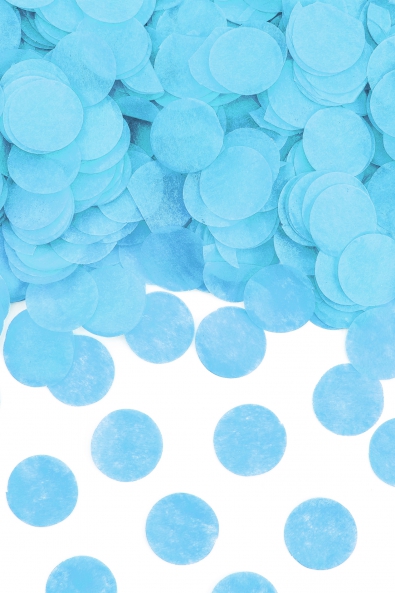 KONFETTIKANONE MIT SEIDENPAPIER-KREISEN IN BLAU 60 CM