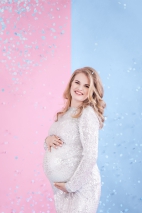 CONFETTI CANNON SHOOTING OUT BLUE TISSUE PAPER CIRCLES 60 CM