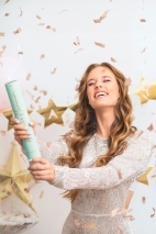 CONFETTI CANNON ROSE GOLD 40 CM