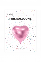 Balon foliowy Serce, 45cm, jasny róż