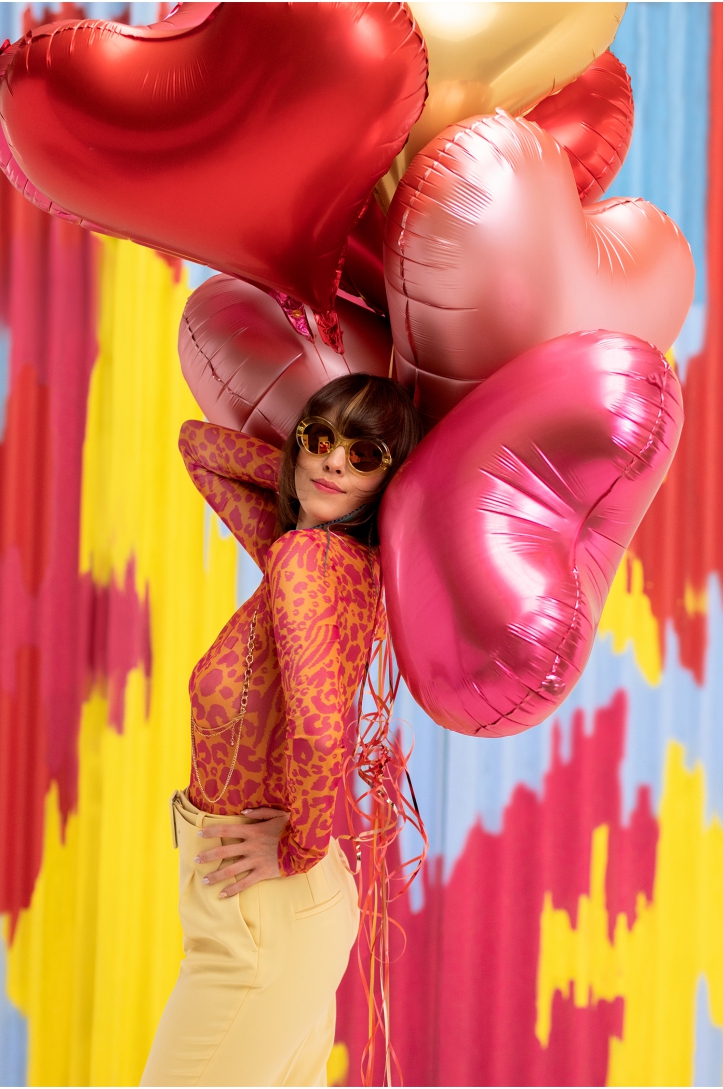 Folienluftballon Herz, 75x64,5 cm, rosa