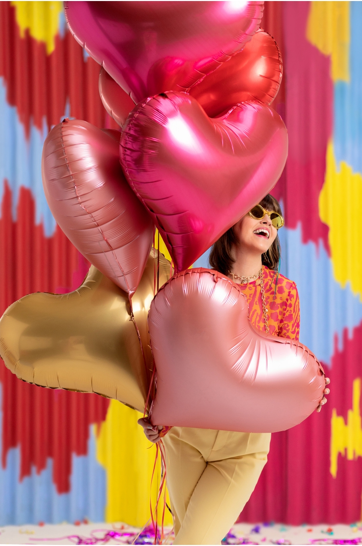 Folienluftballon Herz, 75x64,5 cm, rosa