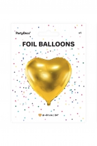 Balon foliowy Serce, 61cm, złoty