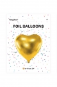 Foil Balloon Heart, 61cm, gold