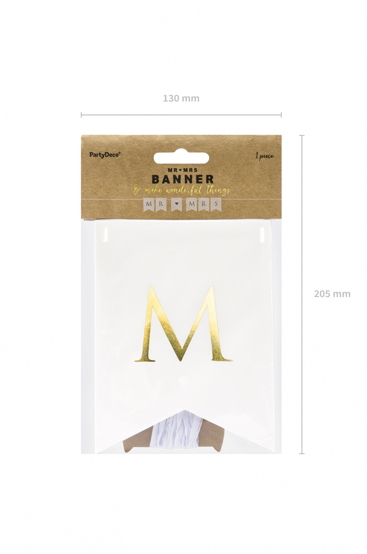 Baner Mr Mrs, biały, 15 x 85 cm
