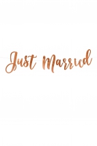 Baner Just Married, różowe złoto, 20x77cm