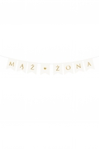 Baner Mąż Żona, biały, 15 x 110 cm