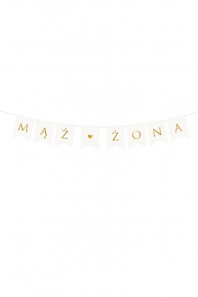 Baner Mąż Żona, biały, 15 x 110 cm