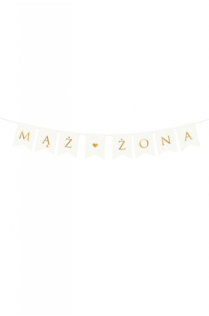 Baner Mąż Żona, biały, 15 x 110 cm