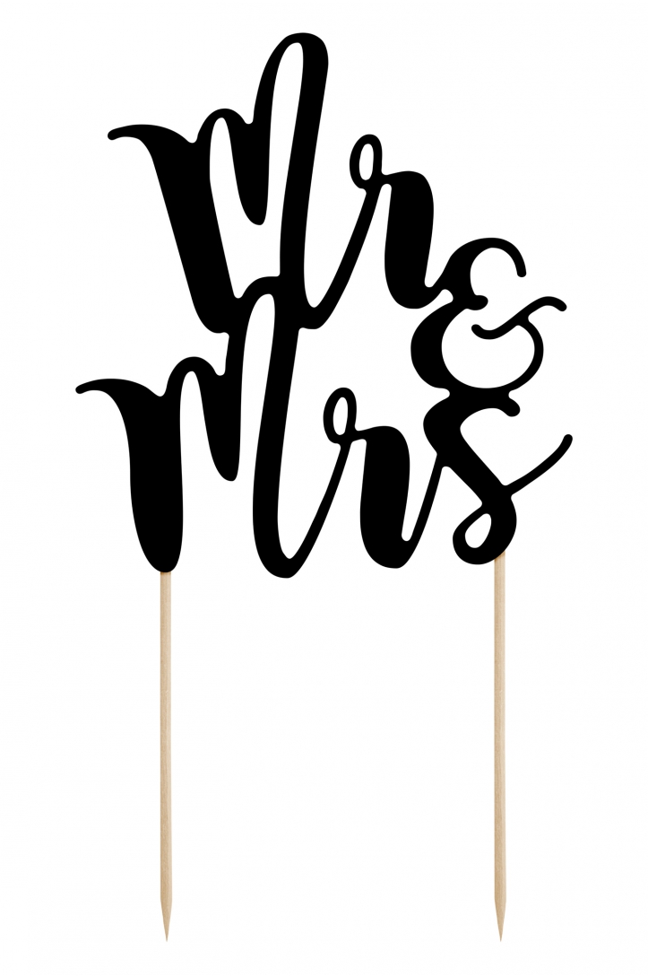 Topper na tort Mr&Mrs, 25,5 cm