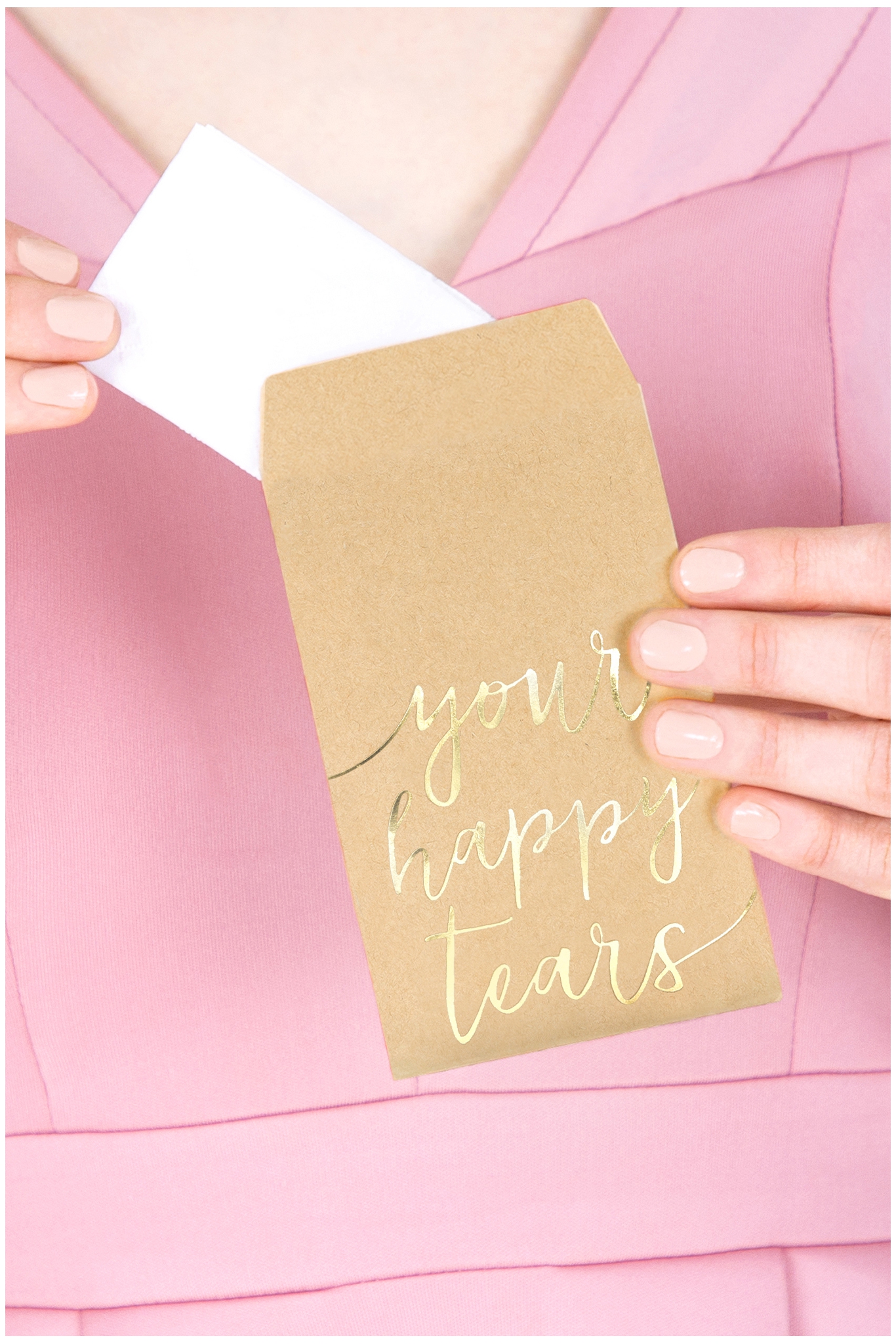 Pocket tissues Your happy tears, gold, 7.5x12cm