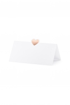 Wizytówki na stół - Serce, różowe złoto, 10x5cm