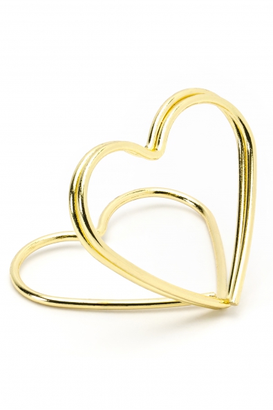  Place card holders Hearts, gold, 2.5 cm