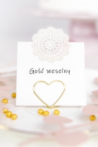 Place card holders Hearts, gold, 2.5 cm