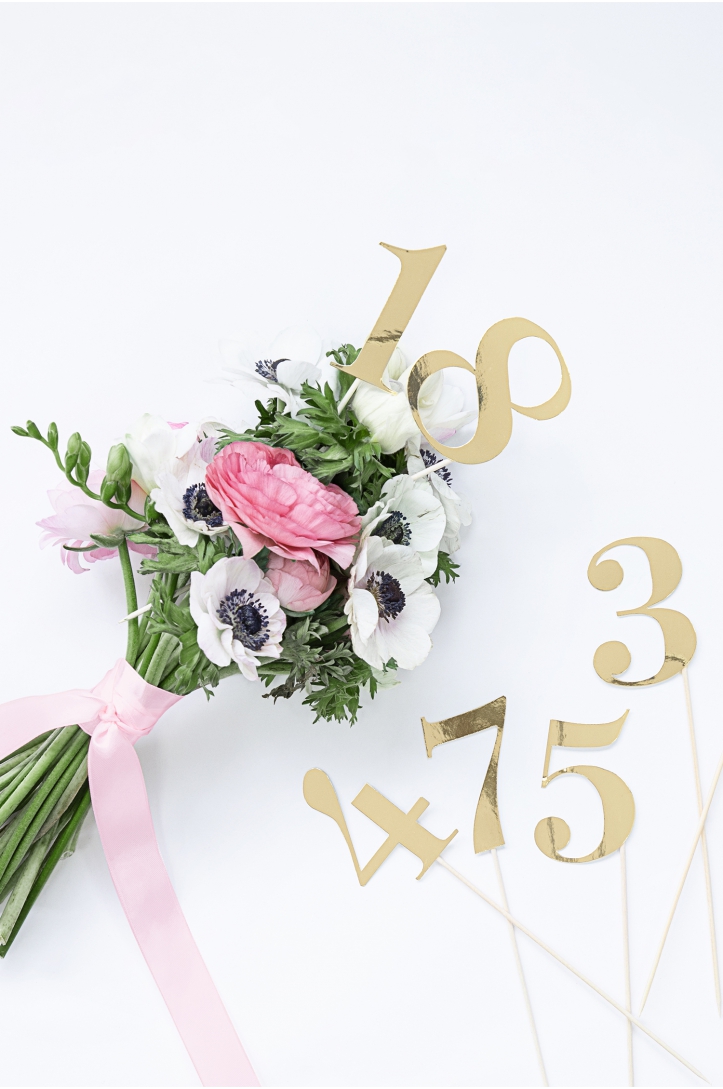 Numery na stół, złoty, 25,5-26,5cm