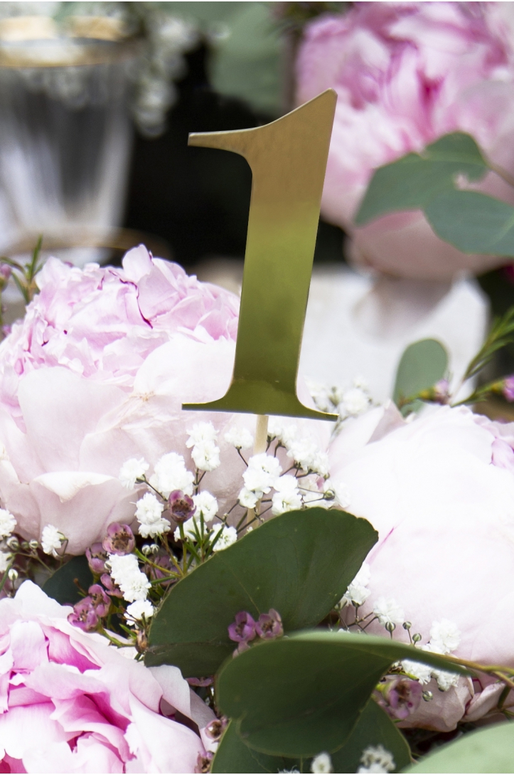 Numery na stół, złoty, 25,5-26,5cm