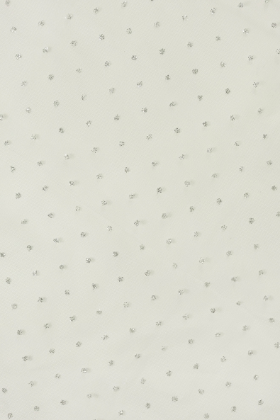  CDDE CRYSTAL TULLE GLITTER SILVER DOTS
