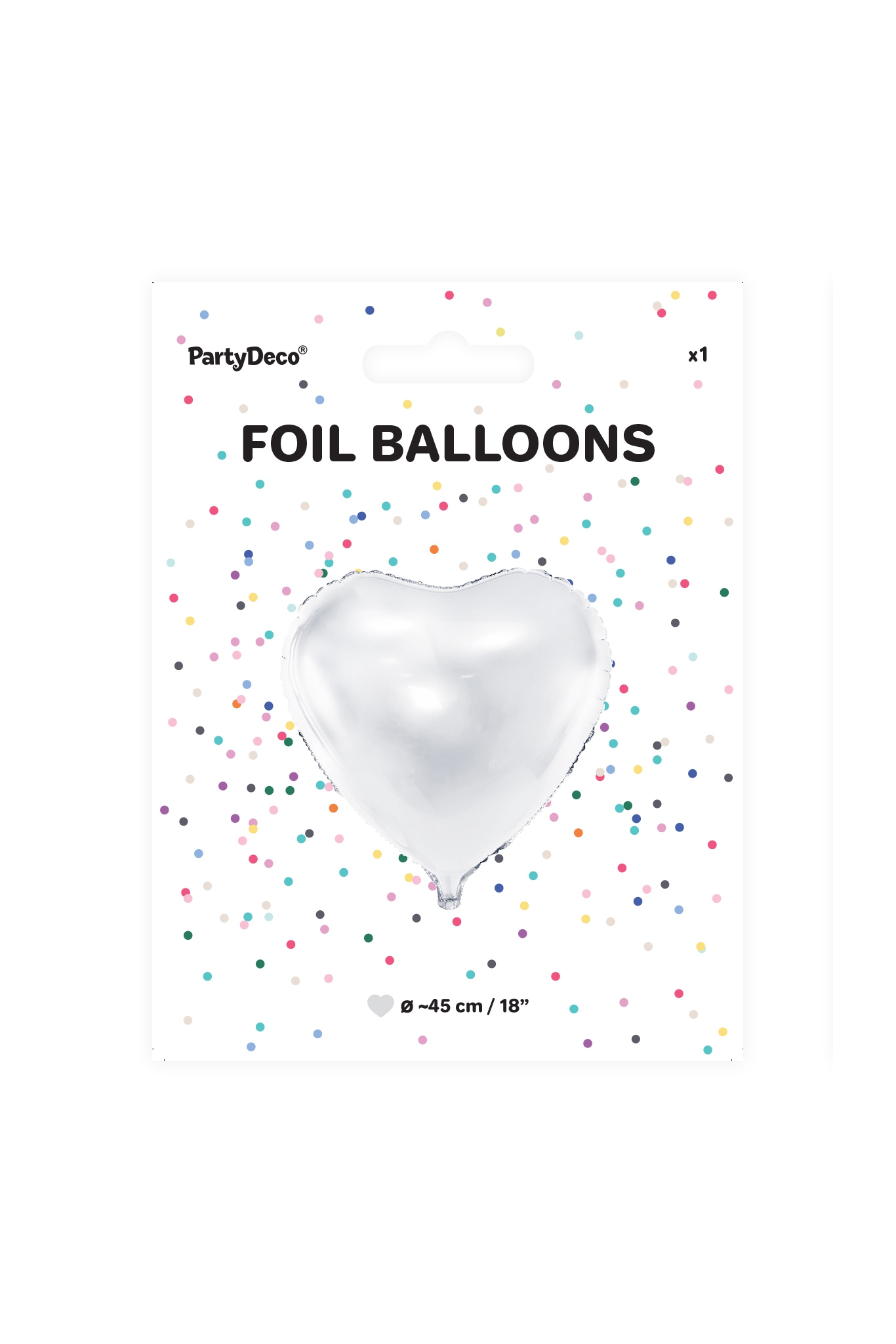 Folienballon Herz, 61cm, weiß