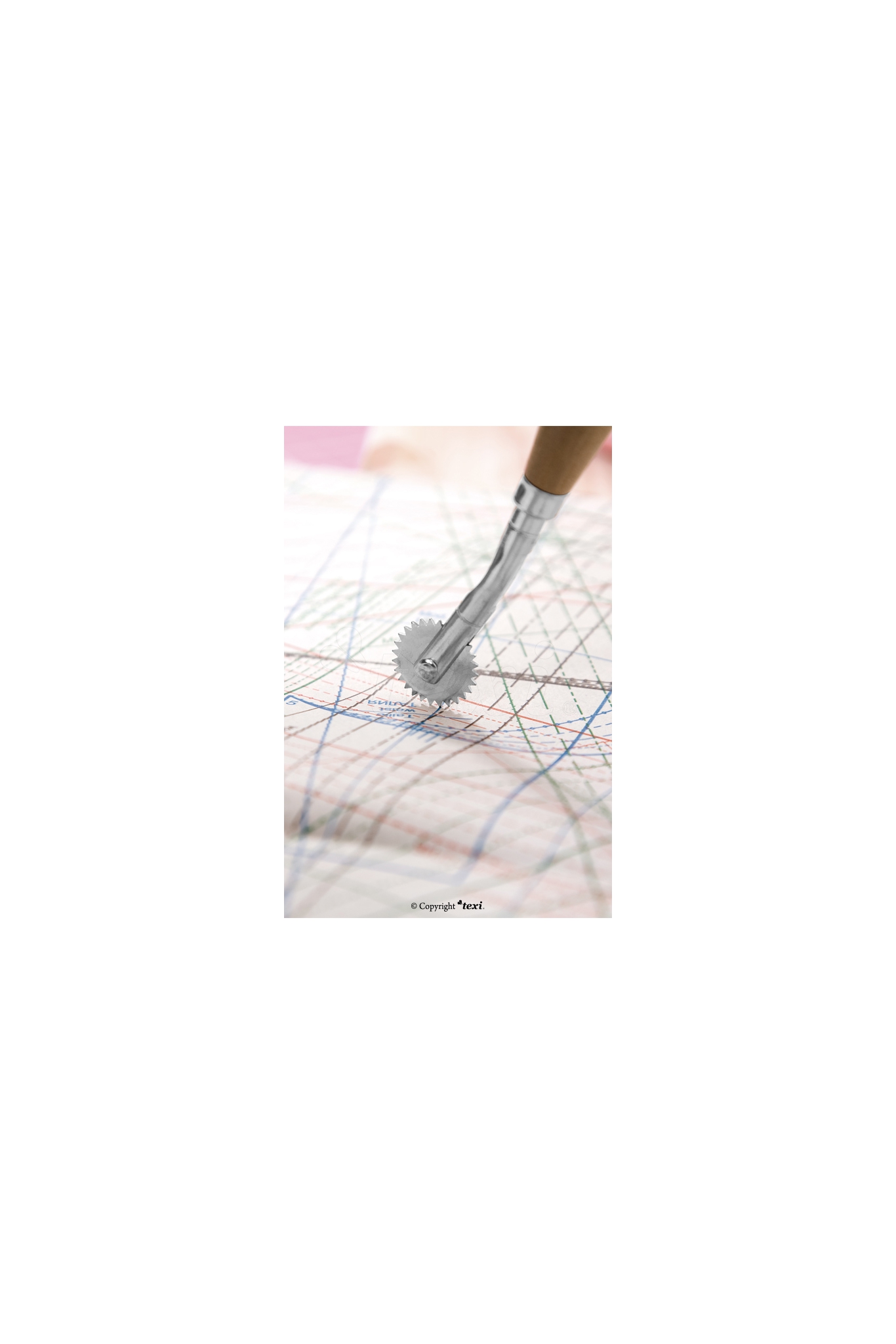 Tracing wheel 15.5 cm, serrated blade, wooden handle