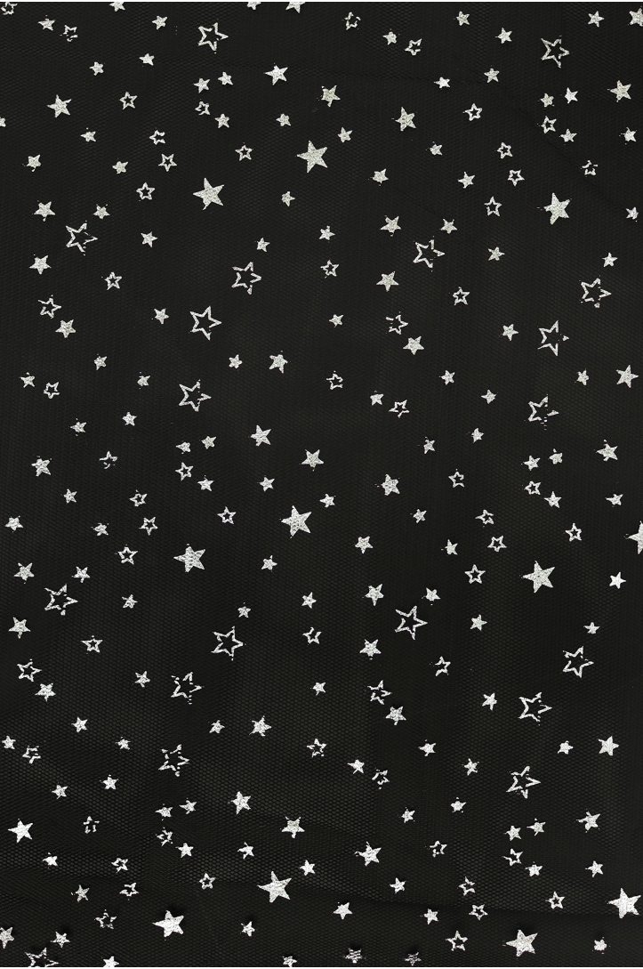 TIUL SUKIENKOWY T1674 BLACK/SILVER