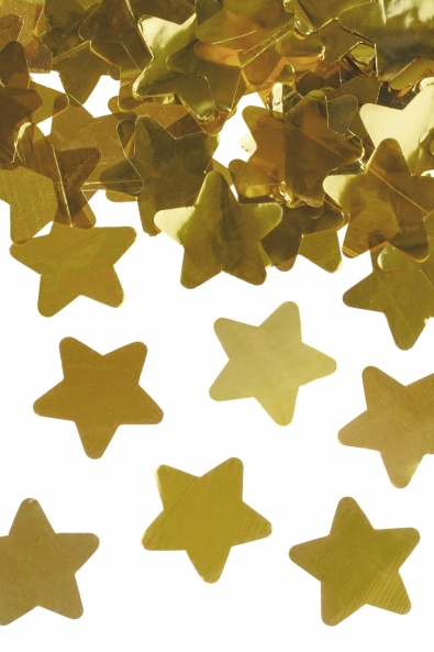  Confetti cannon with stars, gold, 60cm