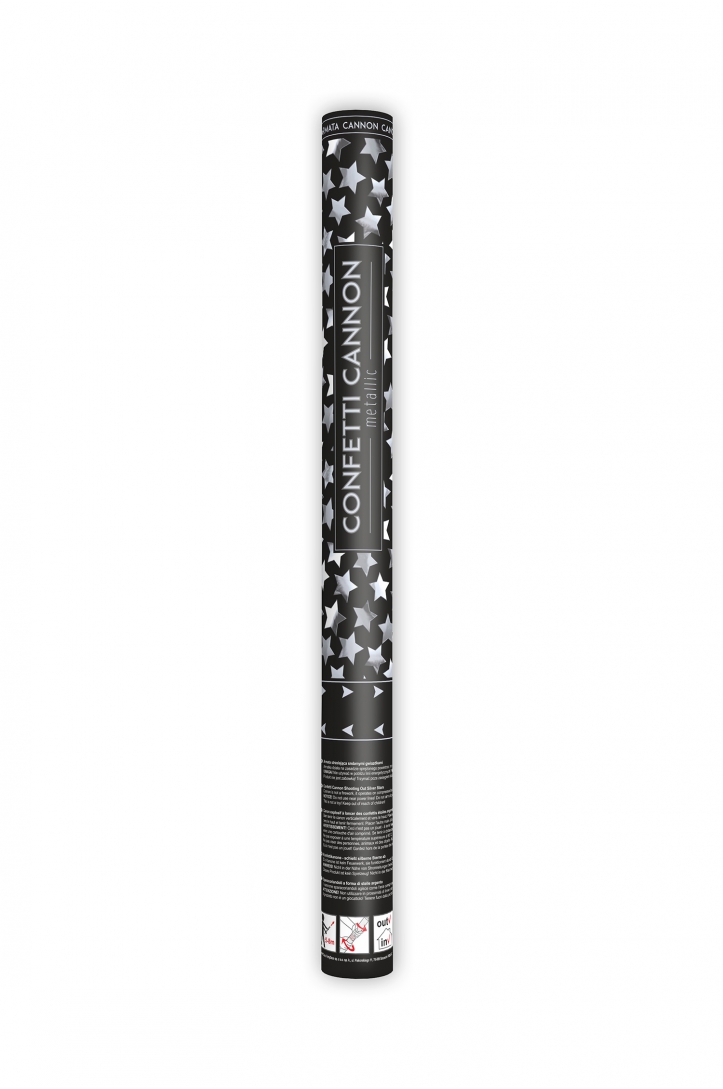 Tuba z gwiazdkami, srebrny, 60cm