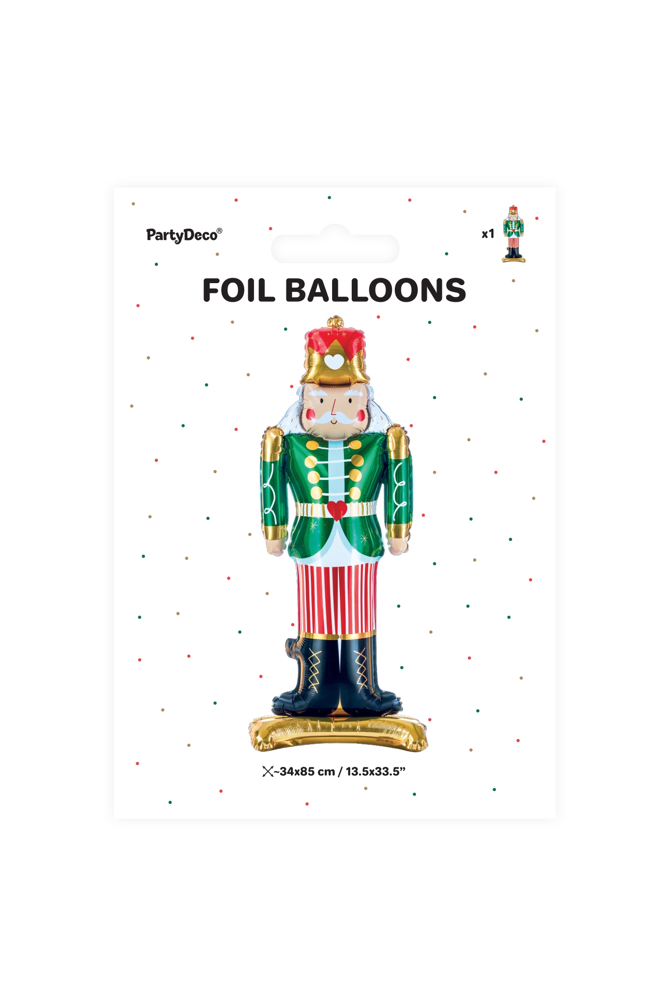 STOJĄCY BALON FOLIOWY DZIADEK DO ORZECHÓW 34x85cm