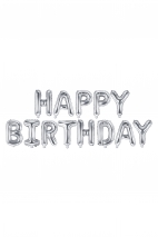 Balon foliowy Happy Birthday srebrny
