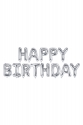 Balon foliowy Happy Birthday srebrny
