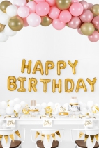 Balon foliowy Happy Birthday srebrny