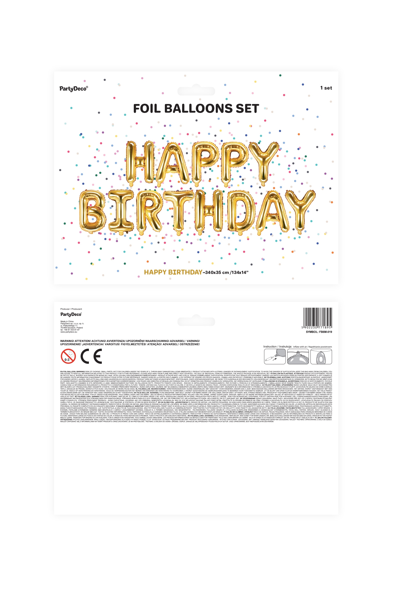 Balon foliowy Happy Birthday srebrny