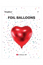 Balon foliowy Serce, 45cm, czerwony